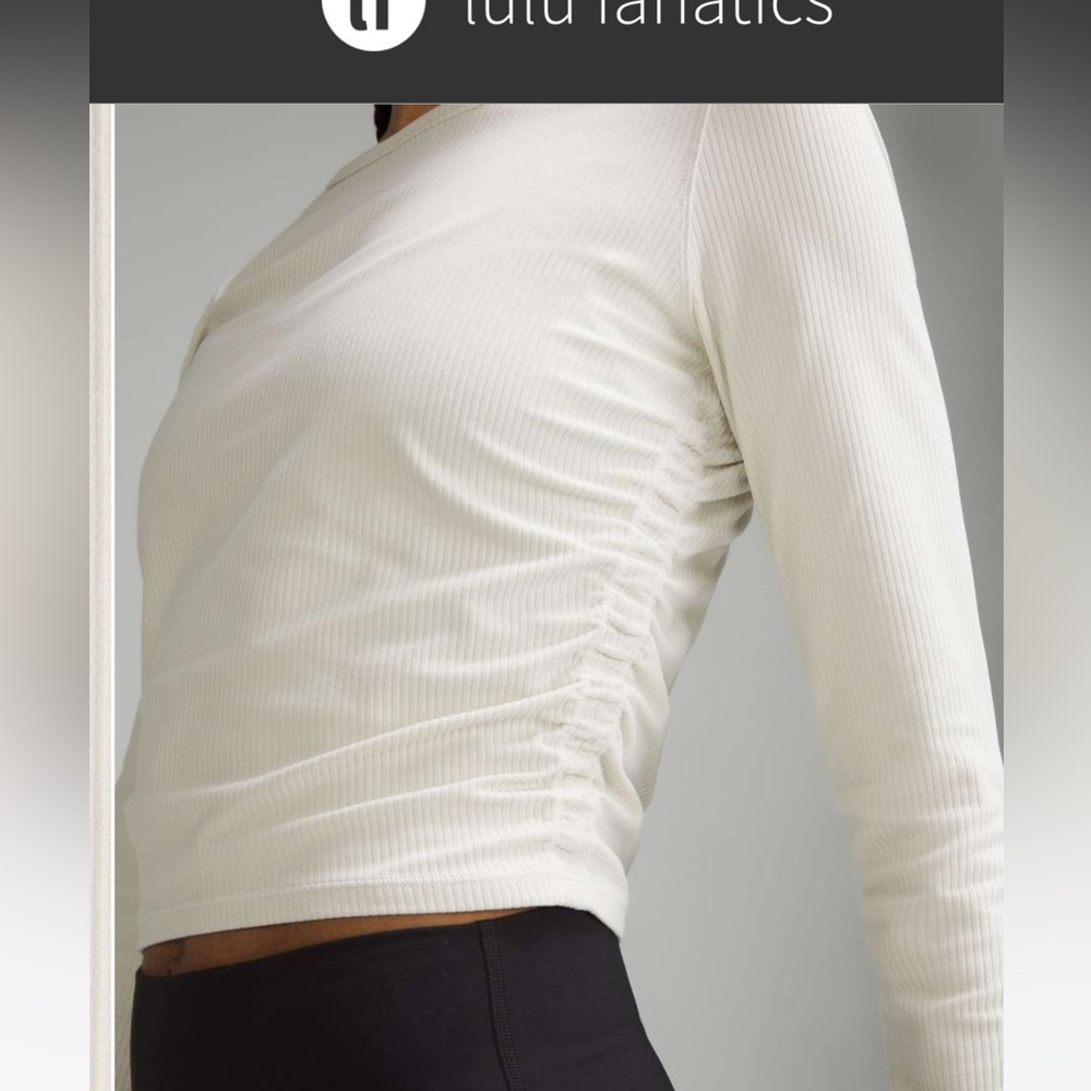 Lululemon All it takes ribbed Nulu long sleeve shirt NWT size 6 colour is bone